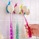 4x Snail Toothbrush Toothpaste Holder With Sucker Bathroom Sundries Random Color