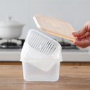 Square Drain Sealed Container Ginger  Fruit Refrigerator Storage Box 4piece Nice