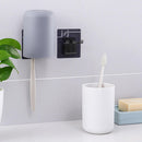 3Pcs Toothbrush Holder Mouthwash Cup Storage Rack Wall-mounted With Three Hooks