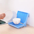 4pcs Adjustable Kitchen Plate Dish Draining Rack Organizers Foldable Plastic