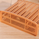 Rattan Chopsticks Cage 3 Lattices Tableware Drain Holder Organizer 2 Pcs/Set