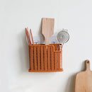 Rattan Chopsticks Cage 3 Lattices Tableware Drain Holder Organizer 2 Pcs/Set