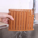 Rattan Chopsticks Cage 3 Lattices Tableware Drain Holder Organizer 2 Pcs/Set