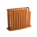 Rattan Chopsticks Cage 3 Lattices Tableware Drain Holder Organizer 2 Pcs/Set
