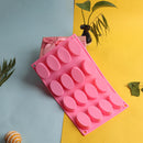 Oval Cake Mold Cookie Mould Flexible Silicone Soap Mold Chocolate Mould Pink