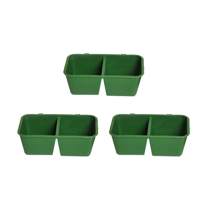 3Pcs Pet Parrot Pots Double Food Bowl Bird Hamster Twin Feeding Water Bowls