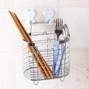 Oval Basket Storage Drainer Rack Metal Kitchen Spoon Tools Fork Organizer