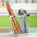 Oval Basket Storage Drainer Rack Metal Kitchen Spoon Tools Fork Organizer