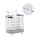 Oval Basket Storage Drainer Rack Metal Kitchen Spoon Tools Fork Organizer