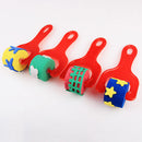2 Sets Sponge-Brush Paintbrush-Roller Painting Drawing-Toys Plastic-Handle