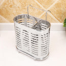 1 x Kitchen Hanging Stainless Steel Double Chopsticks Spoon Fork Cutlery Storage