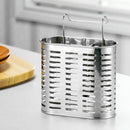 1 x Kitchen Hanging Stainless Steel Double Chopsticks Spoon Fork Cutlery Storage