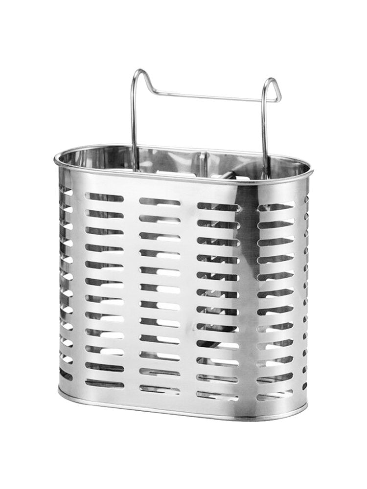 1 x Kitchen Hanging Stainless Steel Double Chopsticks Spoon Fork Cutlery Storage
