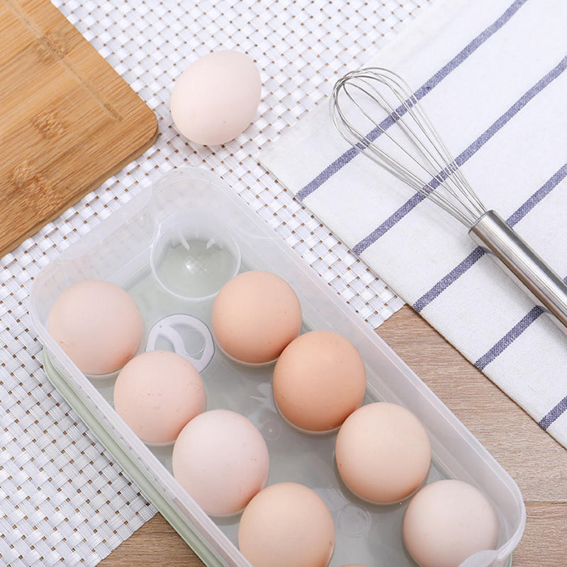1 x Egg Tray Holder Home Storage Box Kitchen Fridge Crisper Container Organizer