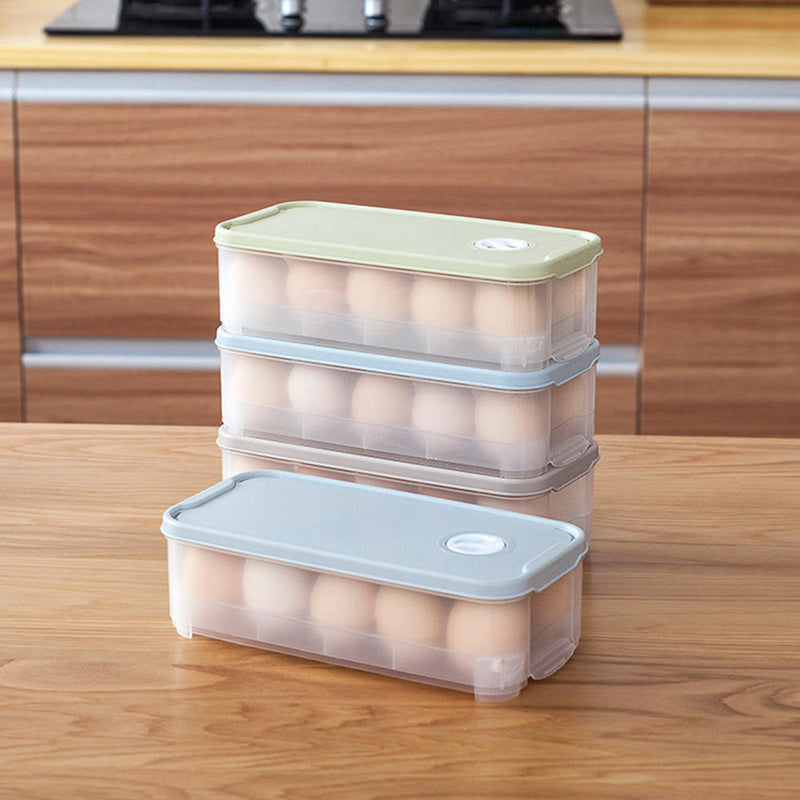 1 x Egg Tray Holder Home Storage Box Kitchen Fridge Crisper Container Organizer