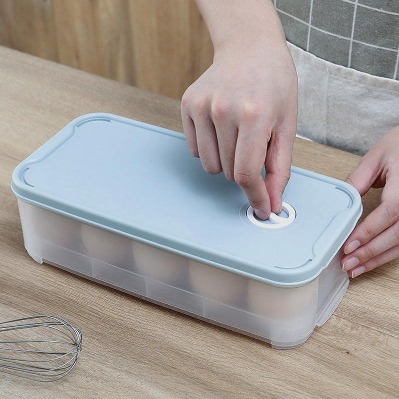 1 x Egg Tray Holder Home Storage Box Kitchen Fridge Crisper Container Organizer