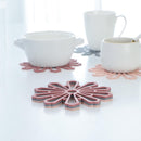 4Pcs Drink Placemat Coaster Rubber Dining-Table Flower-Shape Coffee Anti-Slip