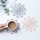 4Pcs Drink Placemat Coaster Rubber Dining-Table Flower-Shape Coffee Anti-Slip