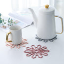4 Pcs Cup Coaster Heat Insulation Coffee Tea Placemat Table Mat Snowflake Shaped