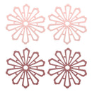 4Pcs Drink Placemat Coaster Rubber Dining-Table Flower-Shape Coffee Anti-Slip