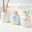 2Pcs Ceramic Cartoon Animal Toothbrush Holder Bathroom Swab Organizer Home Decor