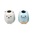 2Pcs Ceramic Cartoon Animal Toothbrush Holder Bathroom Swab Organizer Home Decor