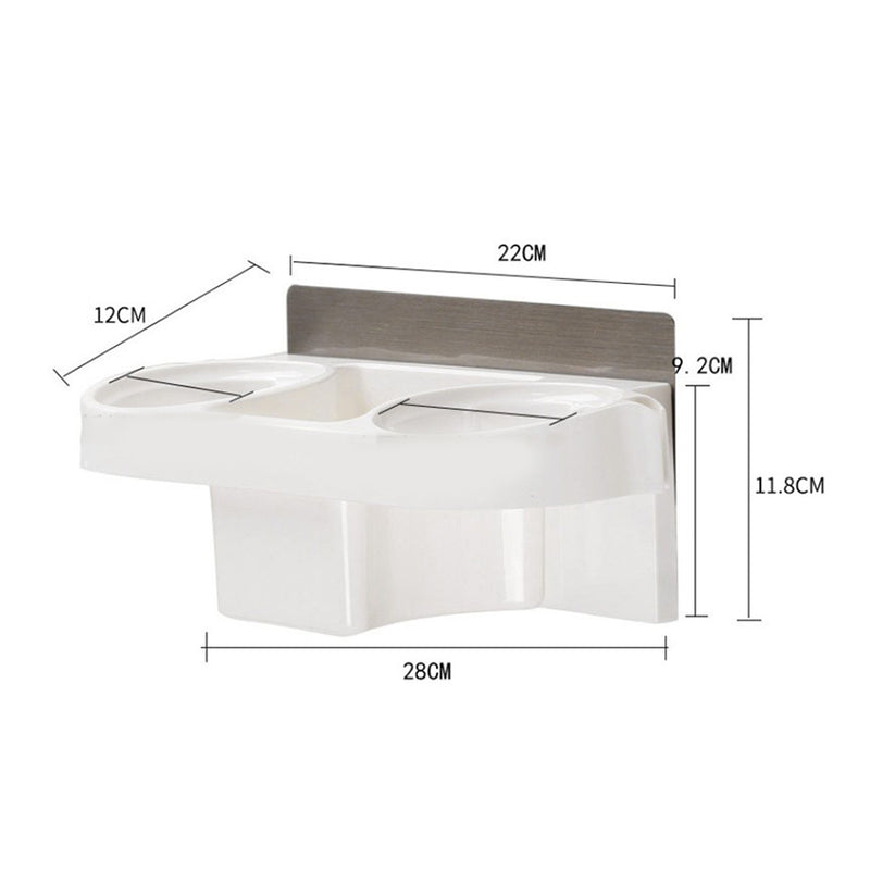 Adhesive Wall Mounted Hair Dryer Storage Rack Holder Comb Stand Bathroom
