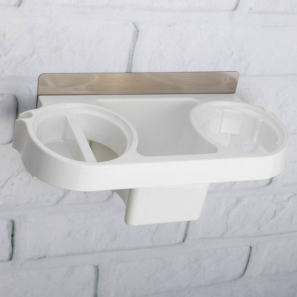 Adhesive Wall Mounted Hair Dryer Storage Rack Holder Comb Stand Bathroom