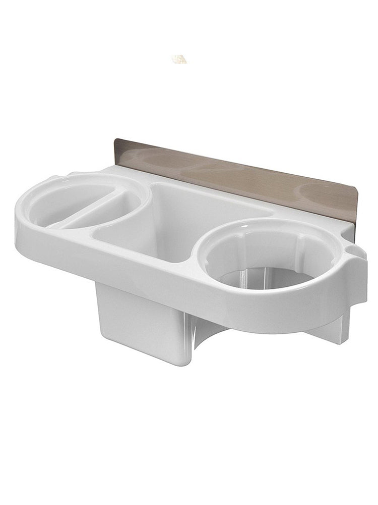 Wall Mounted 3 in 1 Bath Hair Dryer Organizer Stand Storage Holder Self-adhesive