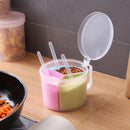 2x 3-Grids Spice Condiment Storage Shaker Seasoning Bottle Container Newest Use