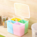 4 Spice Jar Condiment Storage Shaker Seasoning Bottle Spice Salty Round Box