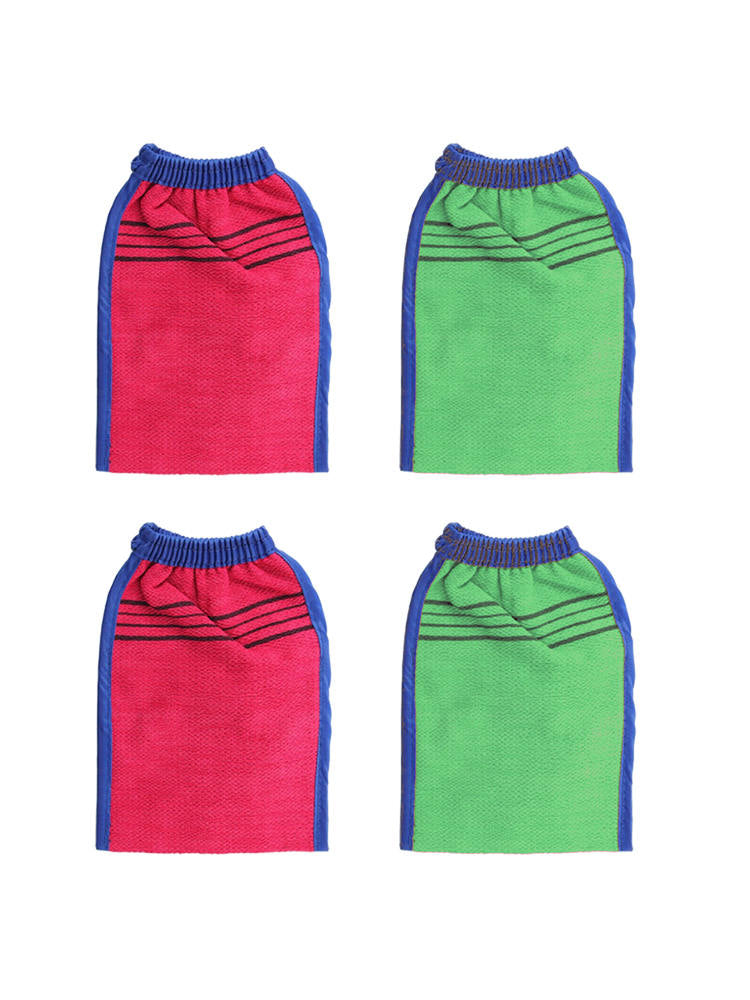 4x Body Exfoliating Gloves Thickened Double Sided Shower Glove Bath Towel New