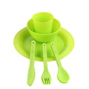 24Pcs Tableware Kit Portable Polypropylene Outdoor Picnic Mug Bowl Spoon Plate