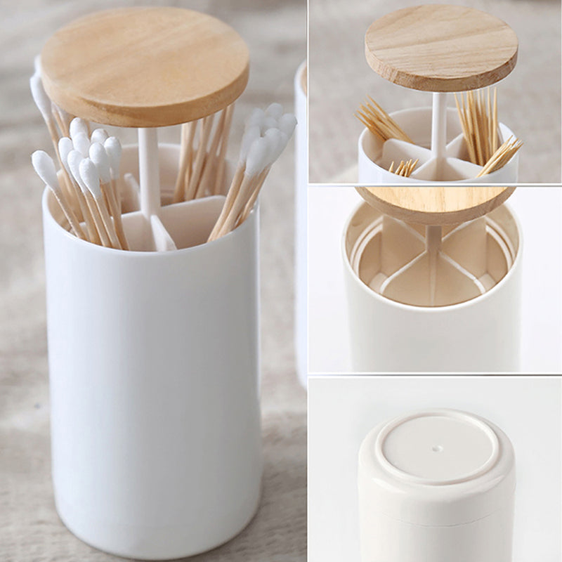 1 pc Automatic Cotton Swab Toothpick Holder Storage Organizer Box Home Decor