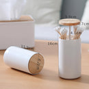 Nordic Automatic Cotton Bud Holder Container Toothpicks Dispenser Box Wooden