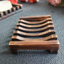 2Pcs Natural PineWooden Wood Soap Dish Drain Tray Holder Storage Plate Box