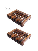 2x Container Soap-Dish Plate-Box Soap-Tray-Holder Bath Wooden Wooden Rack