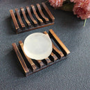 2Pcs Natural PineWooden Wood Soap Dish Drain Tray Holder Storage Plate Box