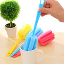 3PCS Kitchen Handle Sponge Brush Bottle Cup Glass Washing Tool Cleaning Cleaner
