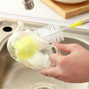 2Pcs Bottle-Brushes Cleaner Nipple-Bottle Baby Nylon 360-Degree Cleaning Brush