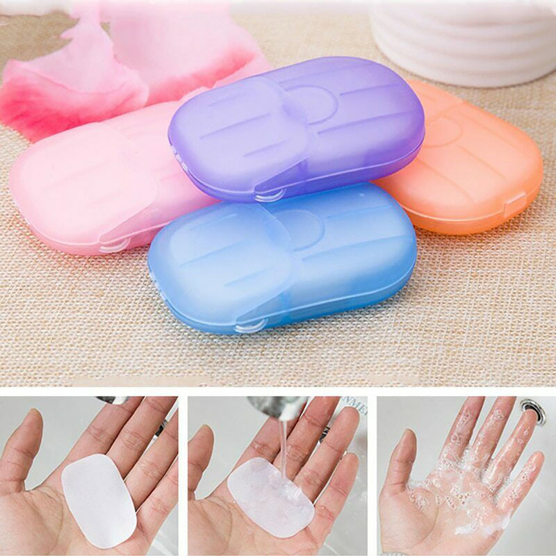 200Pcs Mini Soap Tablets Bath Cleaning Disposable Soap Sheet Paper Soap
