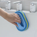 Brush Sponge Kitchen Bathroom Eraser Scrub Cleaning Tool w/ Handle One Color