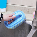 Brush Sponge Kitchen Bathroom Eraser Scrub Cleaning Tool w/ Handle One Color