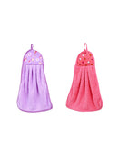 2PCS Hanging Towels Soft Suction Water Thickening Velvet Kitchen Rag Towel