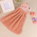 2 PCS Home Kitchen Bathroom Hanging Towel Coral Velvet Cleaning Soft Hand Towels