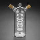 2-Outlet Kitchen Glass Oil Jar Vinegar Bottle Sauce Cruet Dispenser 1 pc