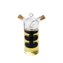 2-Outlet Glass Olive Oil Jar Vinegar Bottle Kitchen Sauce Cruet Dispenser