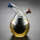 1pc Clear Glass Oil Jar Vinegar Bottle 2 in 1 Bottle Sauce Cruet Dinnerware New
