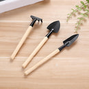 3pcs/set Mini Gardening Tools Wood Handle Steel Potted Plants Shovel Rake Spade