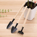 3pcs/set Mini Gardening Tools Wood Handle Steel Potted Plants Shovel Rake Spade